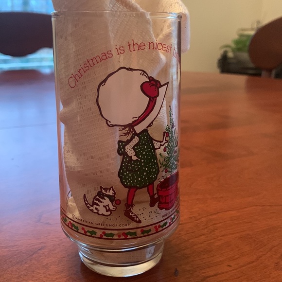 Vintage 1970s Coca Cola Holly Hobbie Christmas Drinking  Glass - Picture 2 of 10